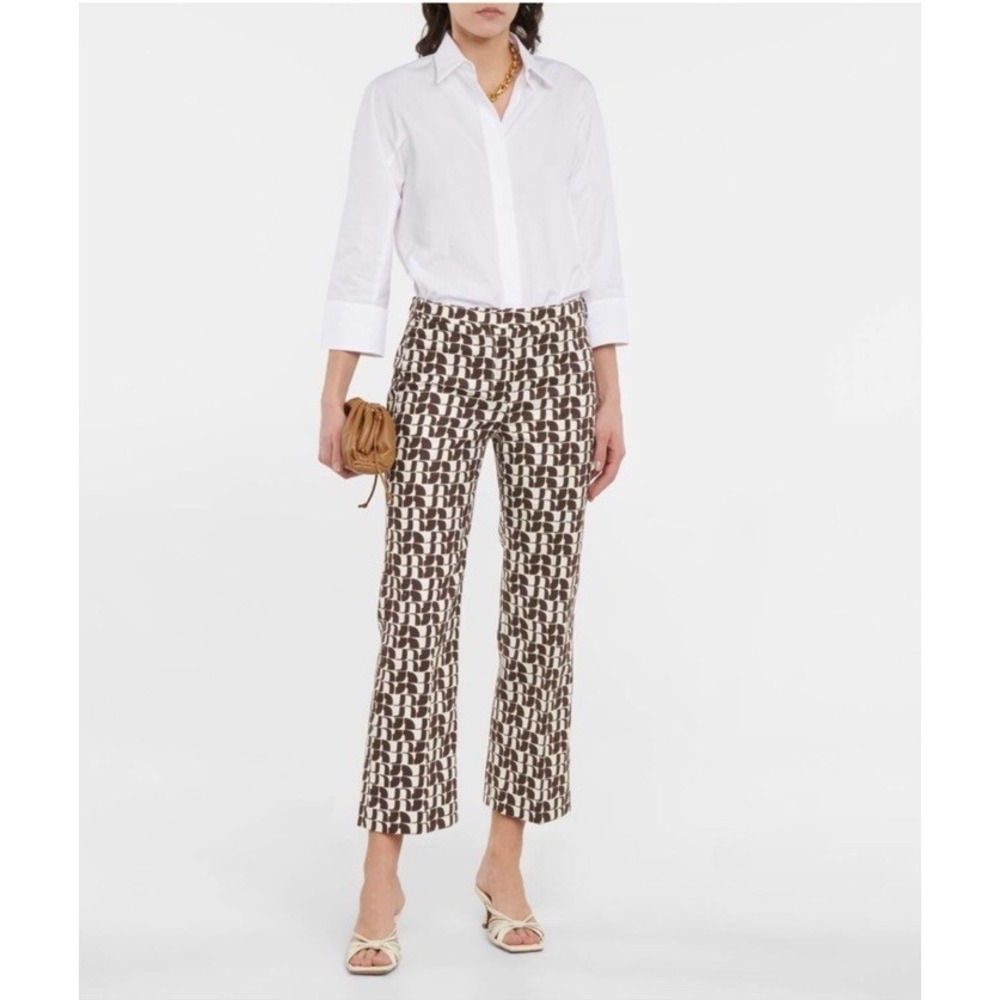 S Max Mara Efeso printed cotton slim pants Cropped Preppy Old Money Office 14